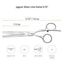 Фото Ножницы филировочные Jaguar Silver Line Fame 5.75" - 3