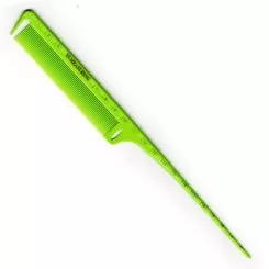 Фото Зеленая расческа с пластиковым шпикулем и линейкой Y5 Exotic color line 23 см - 1