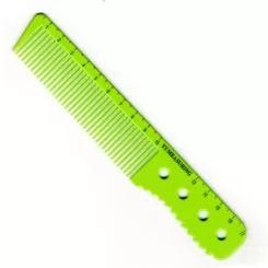 Фото Зеленая расческа с ручкой и линейкой Y5 Exotic color line 17 см. - 1